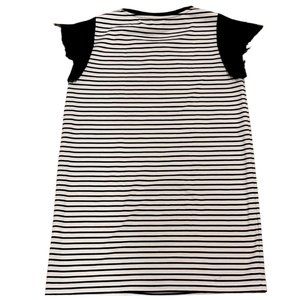 Adrienne Vittadini Striped Shift Dress with Lace Sleeves